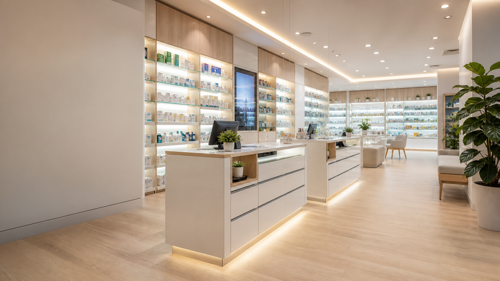 Luminotecno: Mobiliario e interiorismo de farmacia