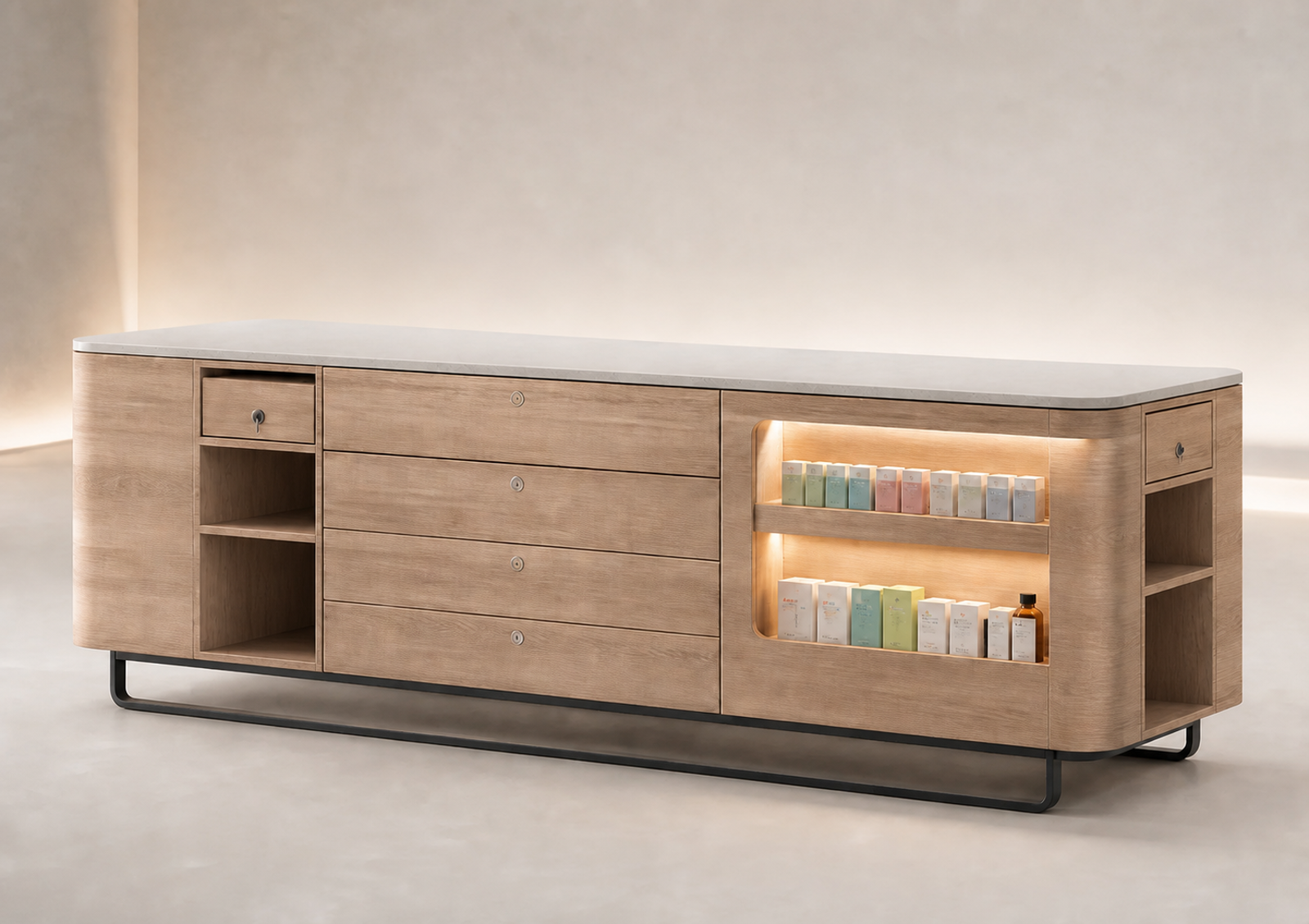 Mostrador doble de farmacia Luminotecno V3